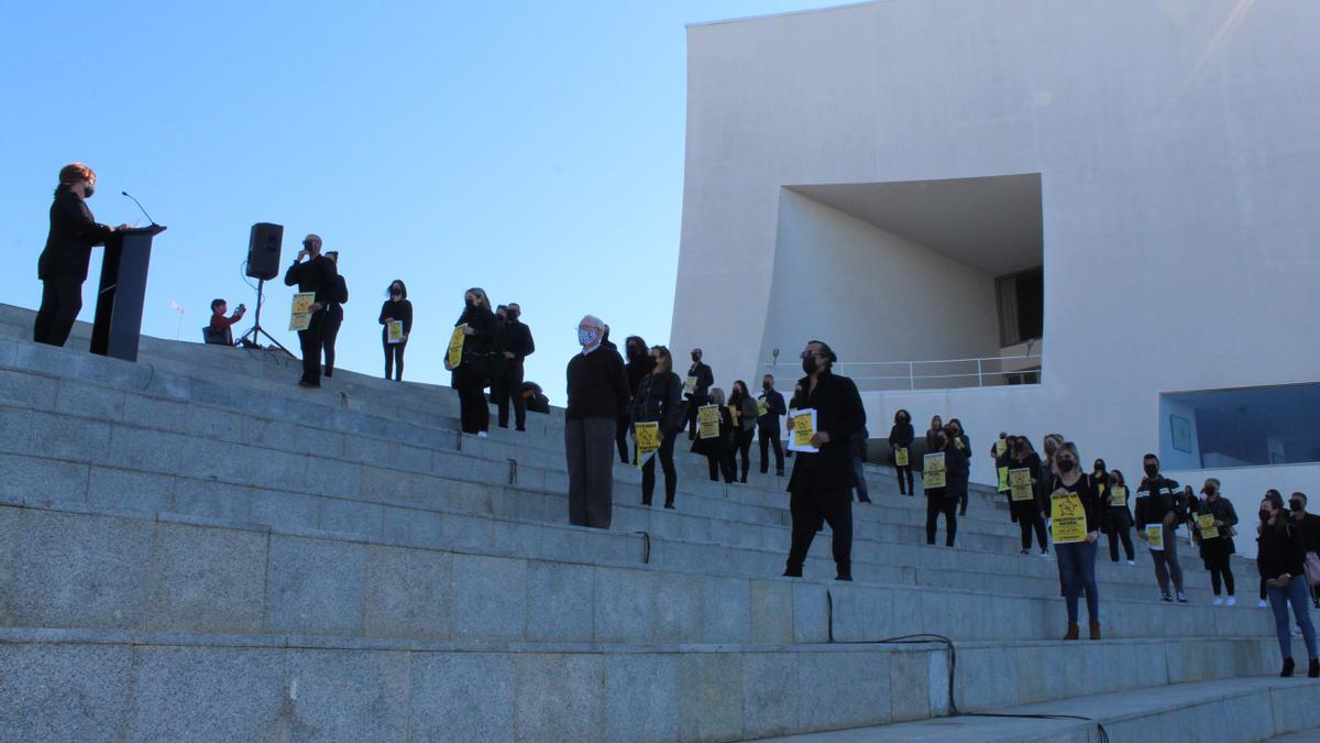 Un momento de la protesta en Águilas, Región de Murcia