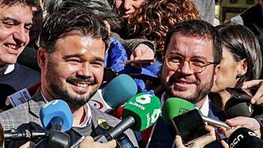 Rufián i Aragonès, ahir davant del Congrés