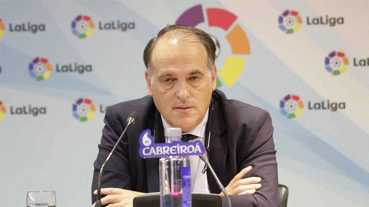 Tebas: "El equipo que se niegue a jugar, tendrá la sanción correspondiente"