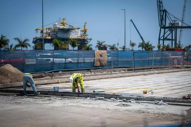Obras en la avenida Marítima de Santa Cruz de Tenerife