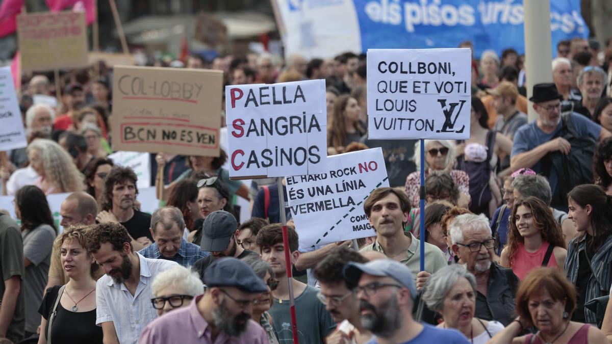 La manifestación contra la turistificación celebrada el pasado verano en Barcelona.