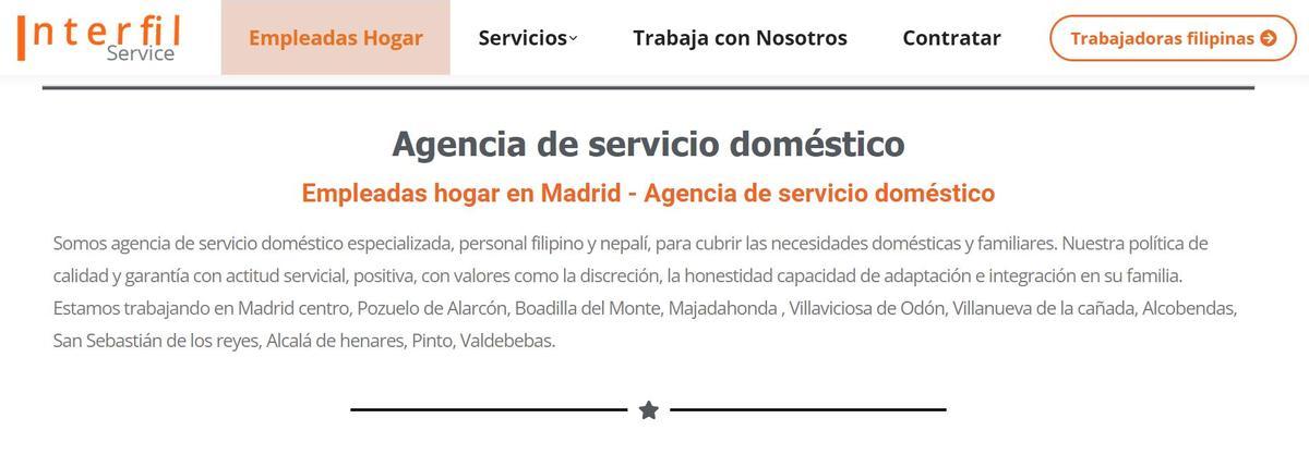 MIMUCAMA, que presta servicios en Madrid y sus alrededores desde el año 2010 a sus trabajadores en su página web.