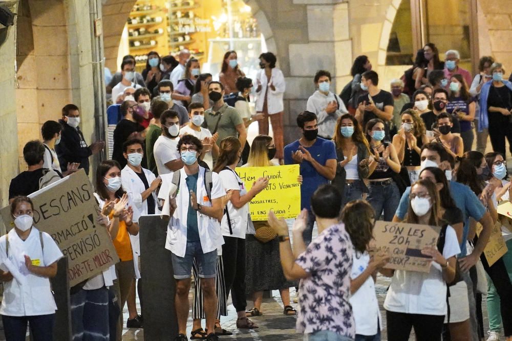 Protesta a Girona en l'últim dia de vaga dels metges residents