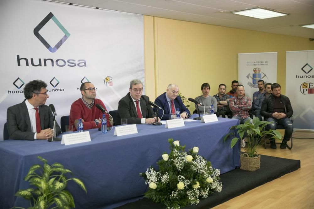 Rueda de prensa de los mineros que participaron en el rescate de Julen