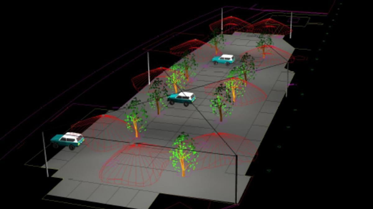 Una recreación digital de cómo quedará iluminado el aparcamiento.