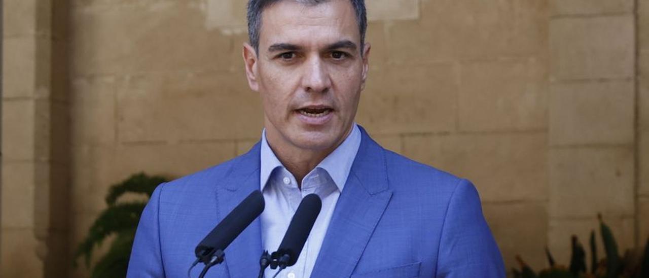Comparecencia de Pedro Sánchez en Lanzarote.