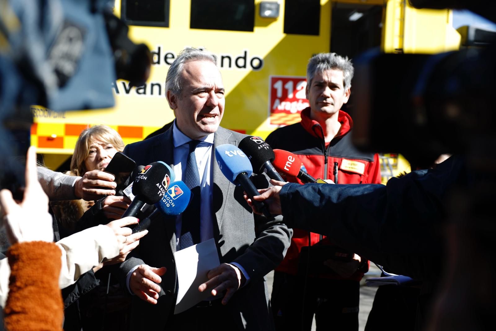 Azcón preside la reunión del CECOP en Luceni para hacer seguimiento de la crecida del Ebro