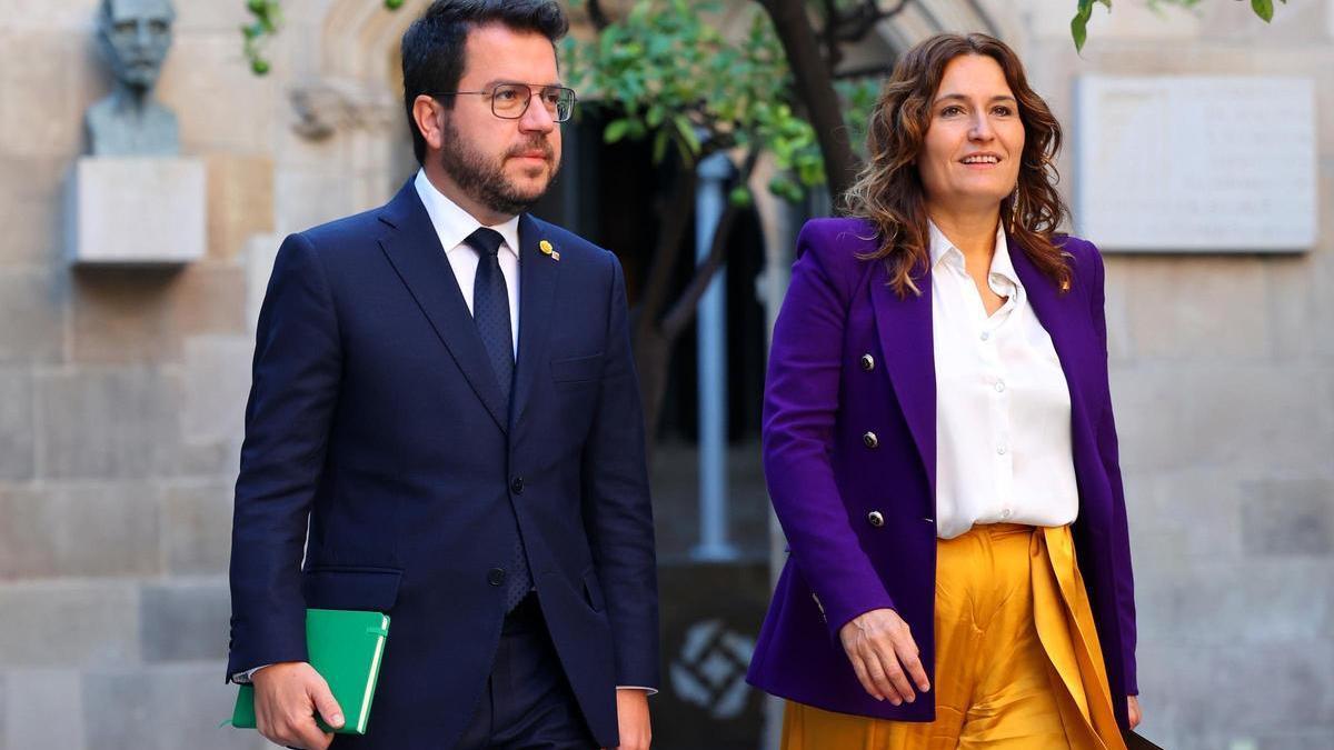 El president Aragonès y la consellera Vilagrà.