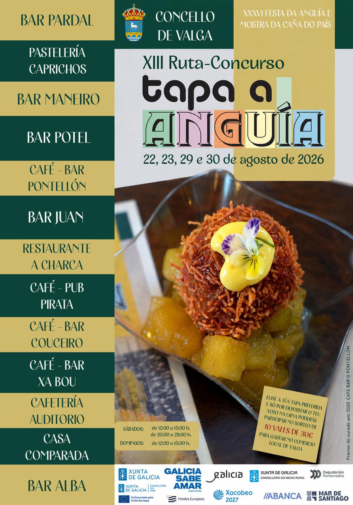 Cartel promocional da Ruta-Concurso Tapa a Anguía.
