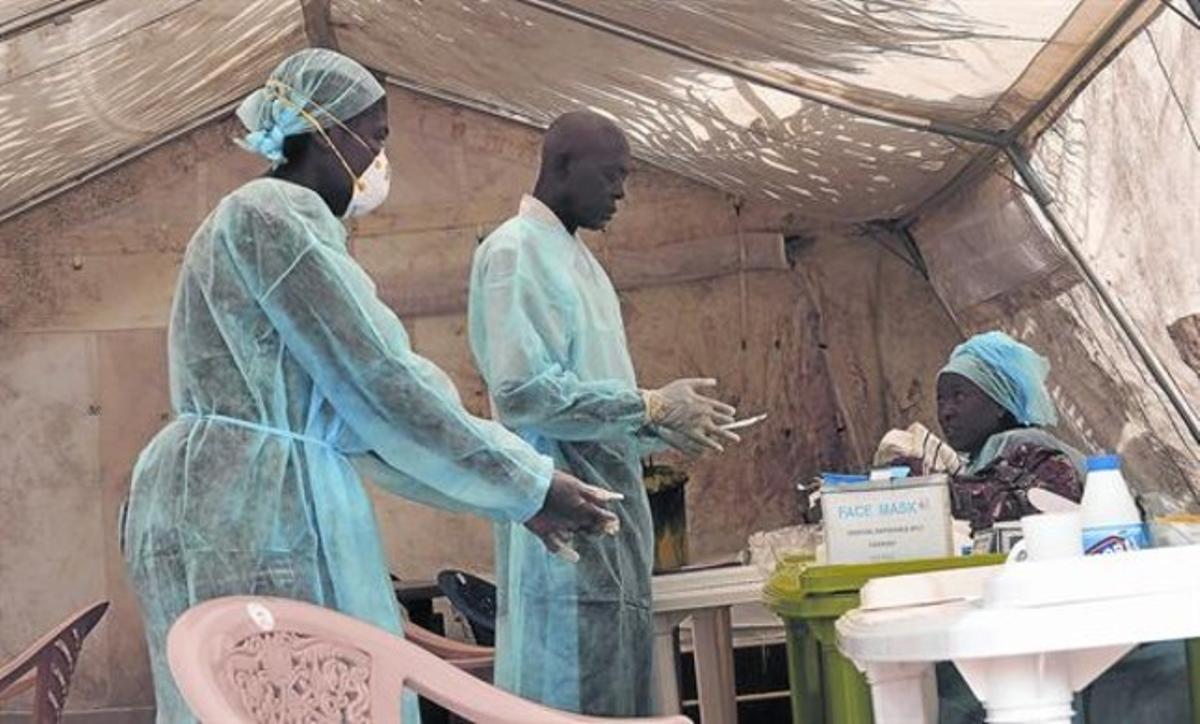Hospital de Kenema, a Sierra Leone, per a malalts d’Ebola, el juny passat.