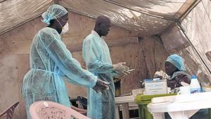 Hospital de Kenema, a Sierra Leone, per a malalts d’Ebola, el juny passat.