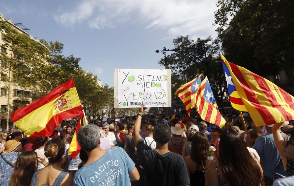 Manifestació contra el terrorisme i en suport a les víctimes dels atemptats de Barcelona