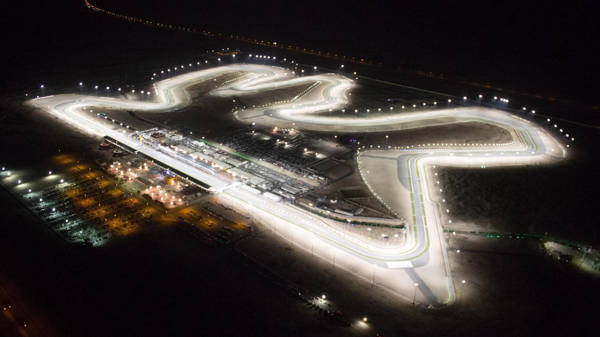 Circuito de Losail, en Doha (Catar), totalmente iluminado.