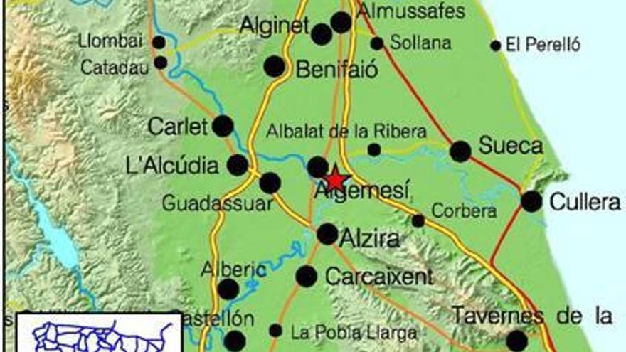 Un terremoto con epicentro en Algemesí apenas se deja sentir en la comarca