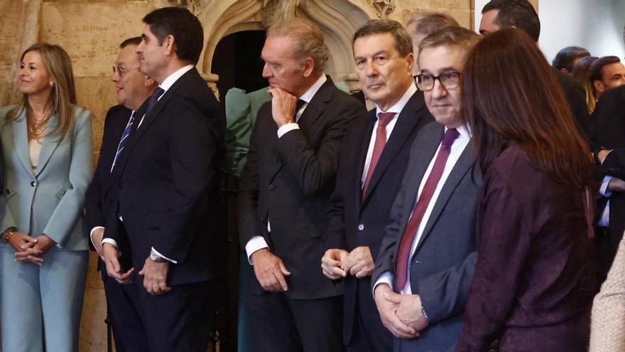 Los consellers Marciano Gómez, José Antonio Rovira y Ruth Merino, este martes.