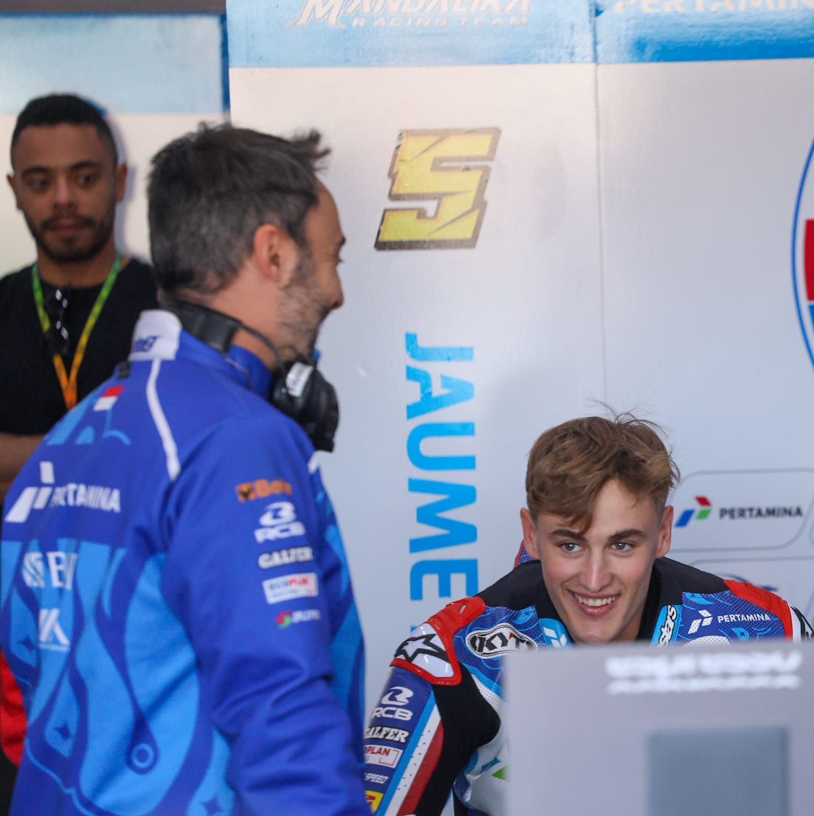 Jaume Masià entrenando antes de su debut en Moto2 en Cheste