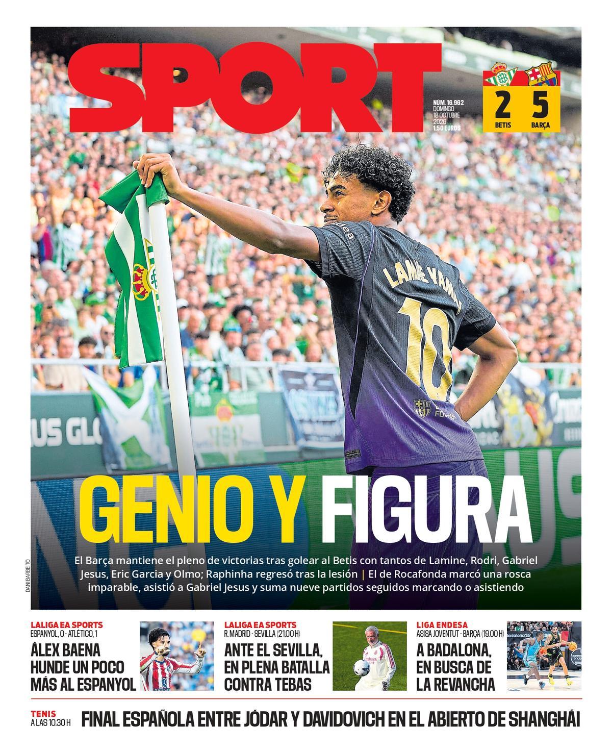 Esta es la portada SPORT de hoy, domingo 18 de octubre de 2026