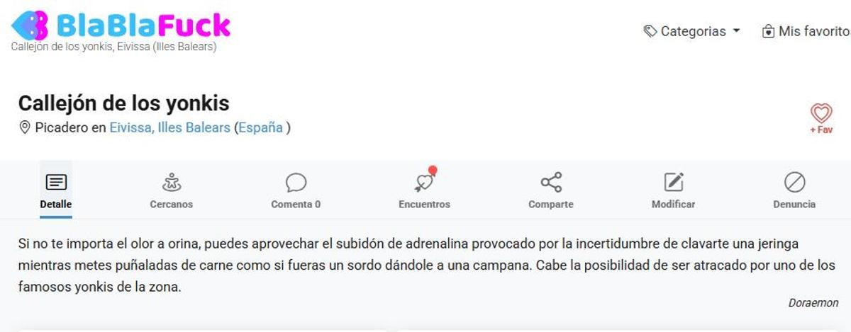 Una de las reseñas en la web