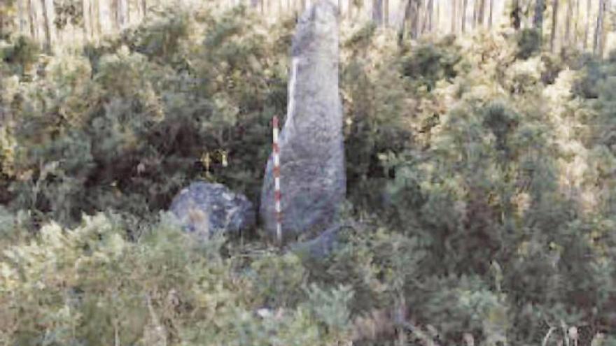 Ubicación del menhir de Erboedo, que marca la frontera con Arteixo.