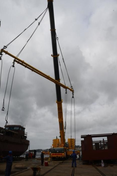 Así se transportan los bloques del "megacrucero" de Barreras