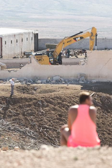 La Agencia de Protección del Medio Urbano y Natural derriba una explotación ganadera en La Oliva por orden judicial