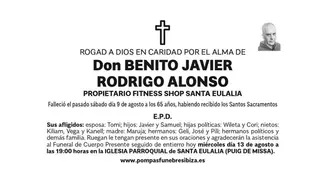 Esquela Benito Javier Rodrigo Alonso