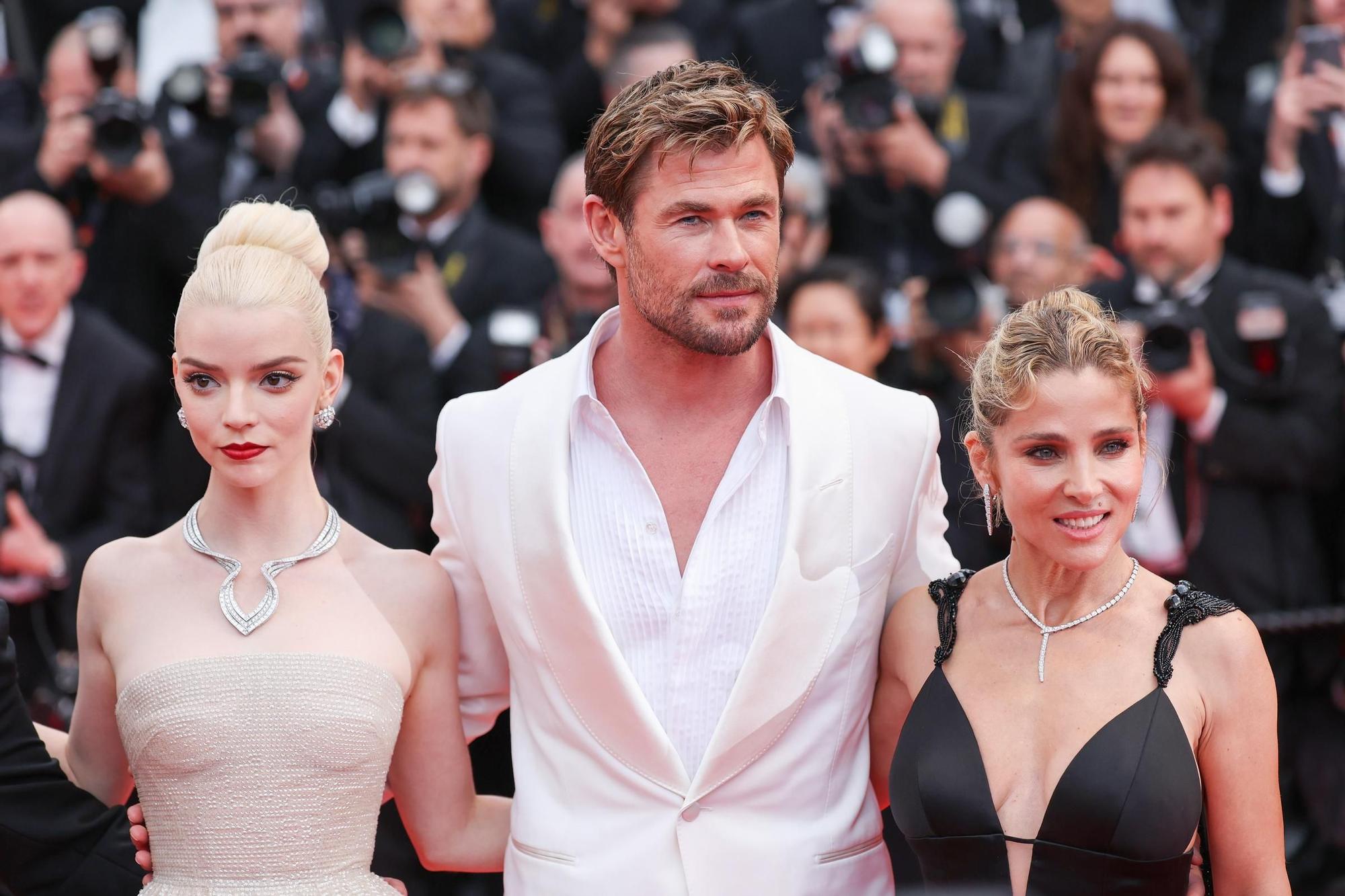 Anya Taylor Joy, Chris Hemsworth y Elsa Pataky en Cannes.