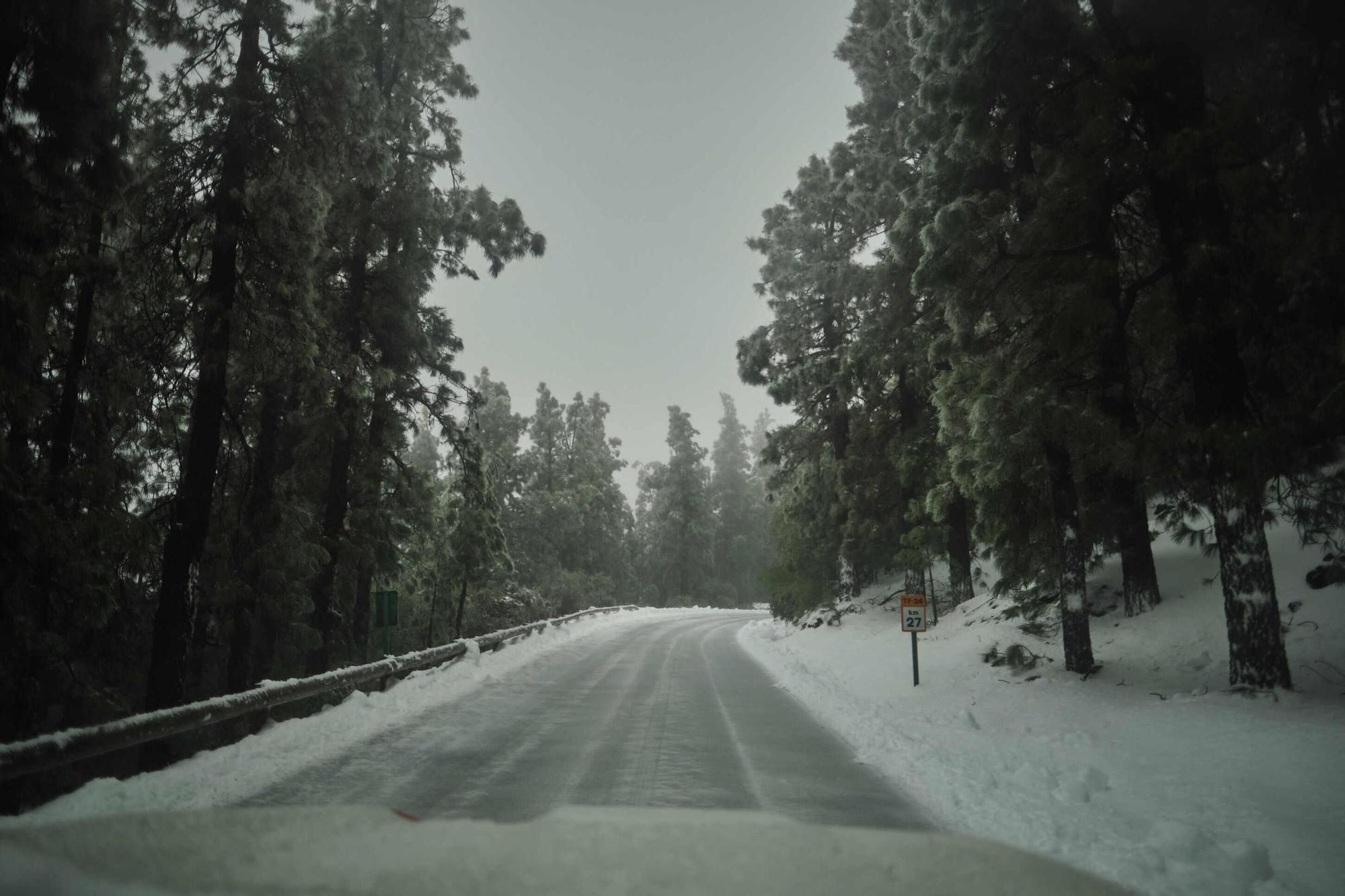 La nieve que dejó 'Filomena' en el Teide