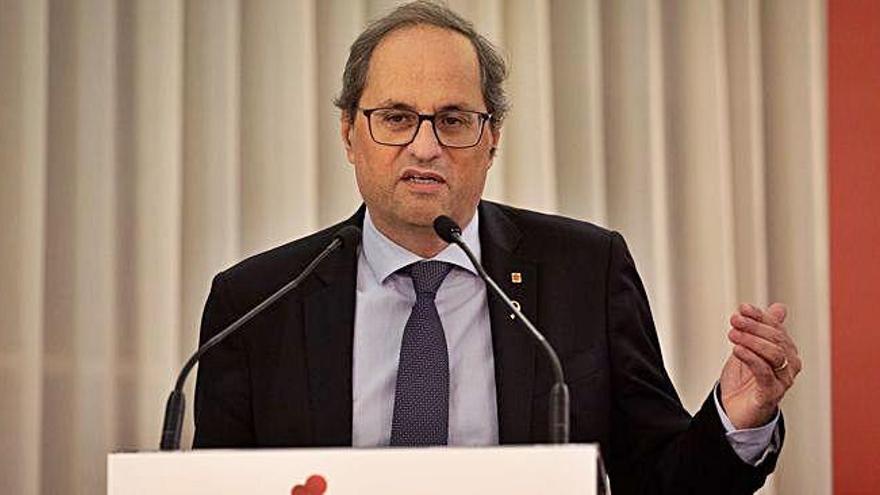 El president de la Generalitat, Quim Torra, ahir, al congrés de la Formació Professional, organitzat per la patronal Pimec a Barcelona.