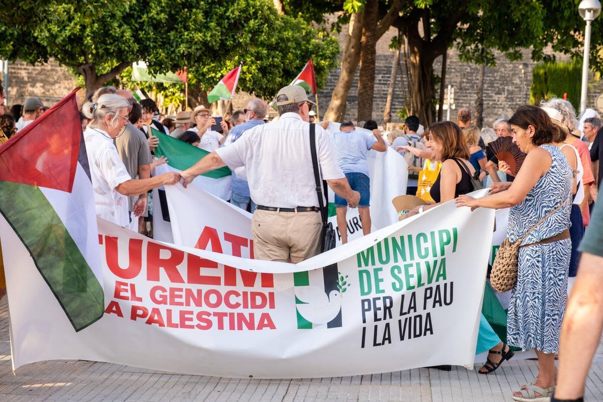 Manifestación en apoyo a Gaza y al pueblo palestino en Palma el viernes 31 de julio de 2026.