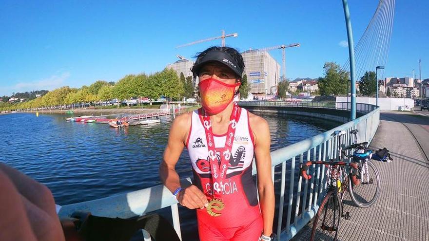 La triatleta benaventana Pepa García