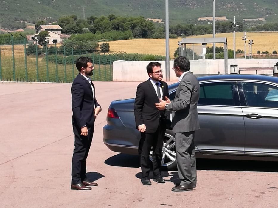 El vicepresident Pere Aragonès arribant a la presó de Lledoners