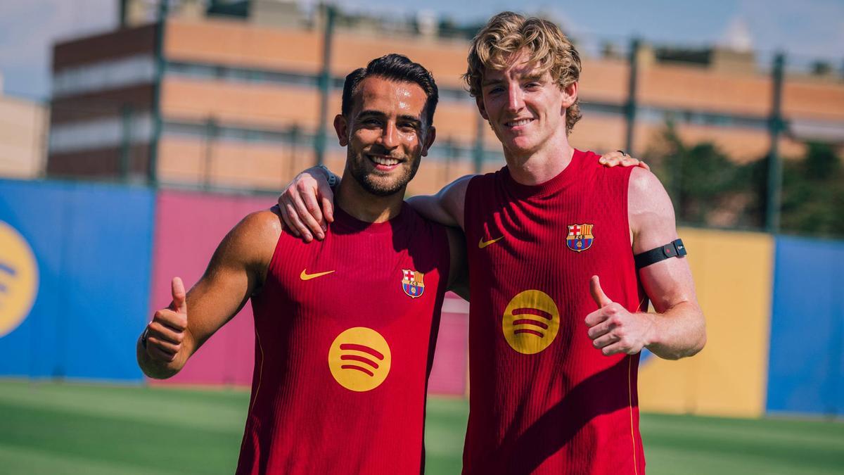 Gordon y Eric Garcia, en la Ciutat Esportiva Joan Gamper