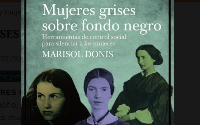 Cubierta del libro Mujeres grises sobre fondo negro de Marisol Donis