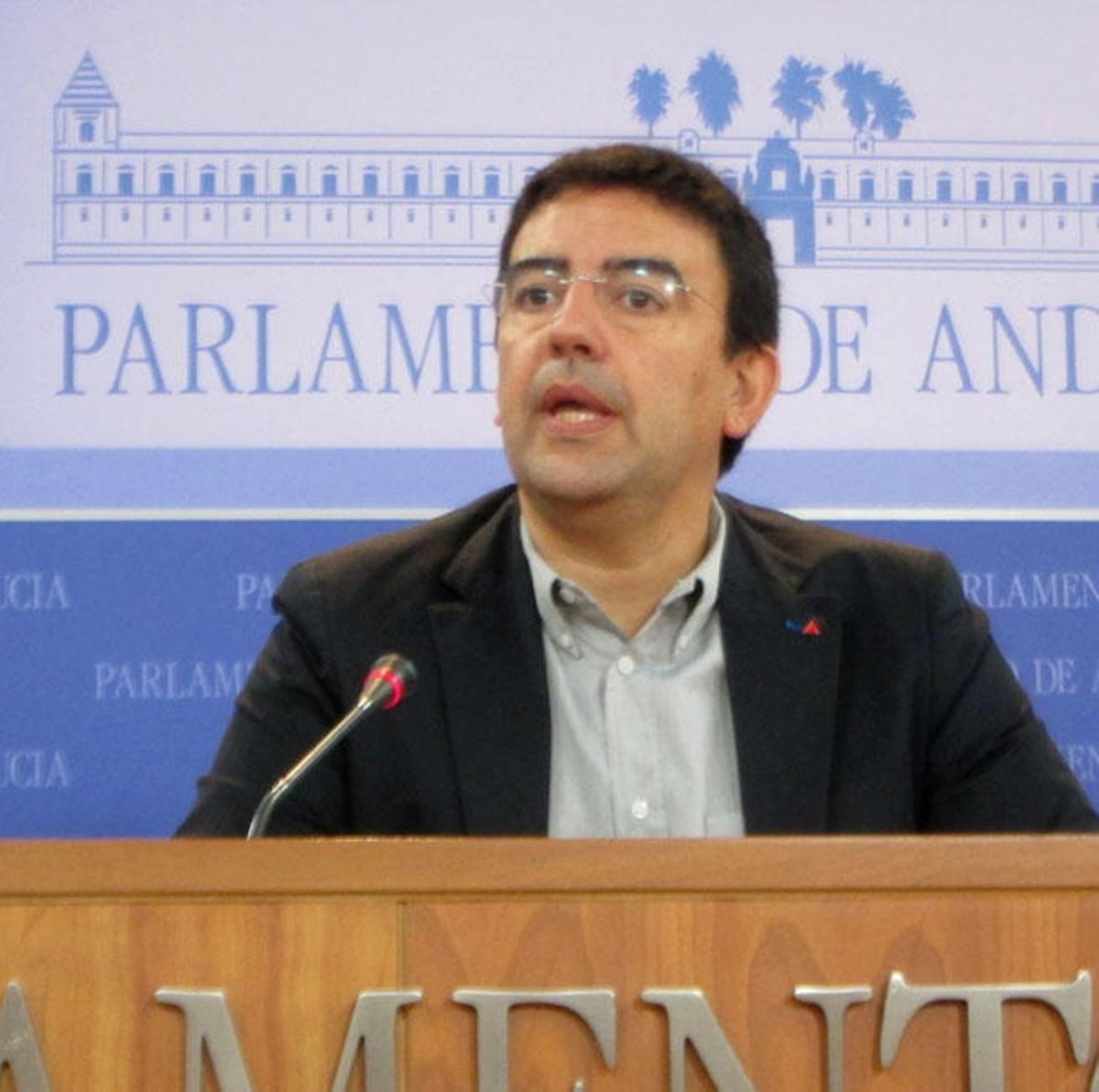 El portavoz del PSOE-A en el Parlamento, Mario Jiménez.