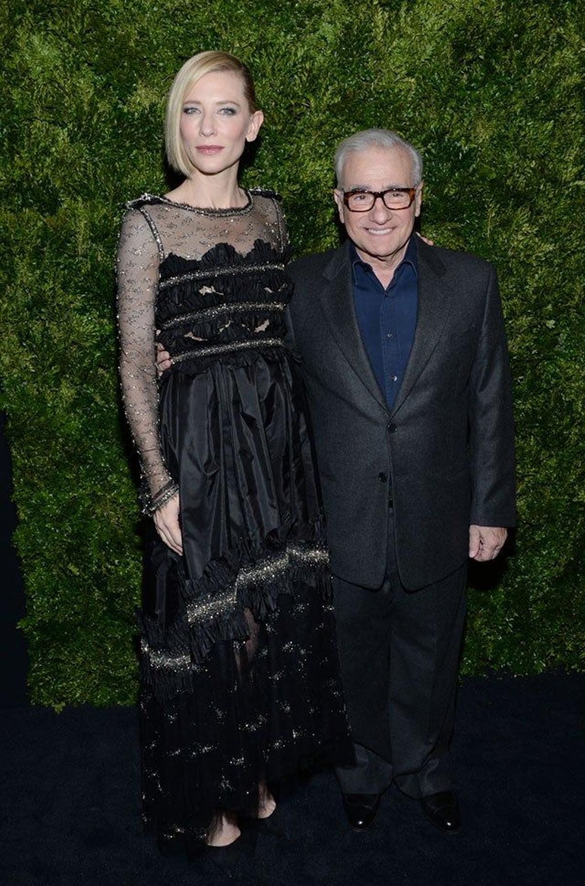 Cate Blanchett y Martin Scorsese, en el homenaje que recibió la australiana en el MOMA.