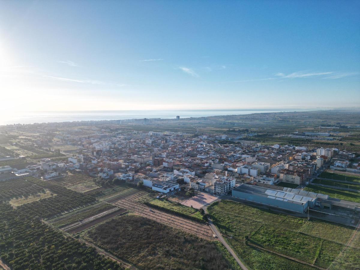 Vista área del municipio de Moncofa.