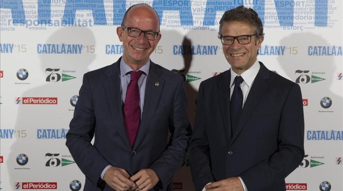 CATALÀ DE LANY Jordi Cardoner, vicepresidente del FC Barcelona, amb Joan Vehils