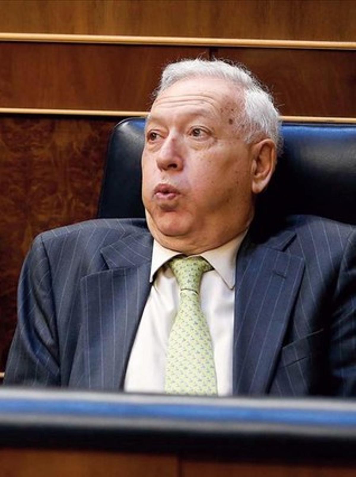 José Manuel García-Margallo, ministre d’Exteriors espanyol, durant la primera jornada del debat sobre l’estat de la nació, el 25 de febrer.