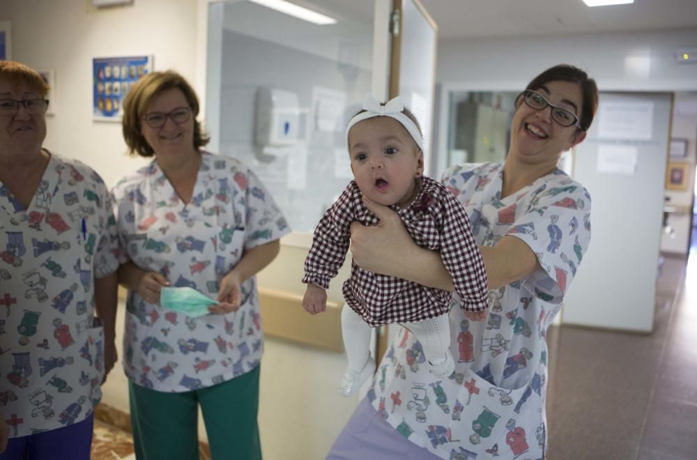 La pequeña tiene ahora ocho meses y pesa ya 4,5 kilos.