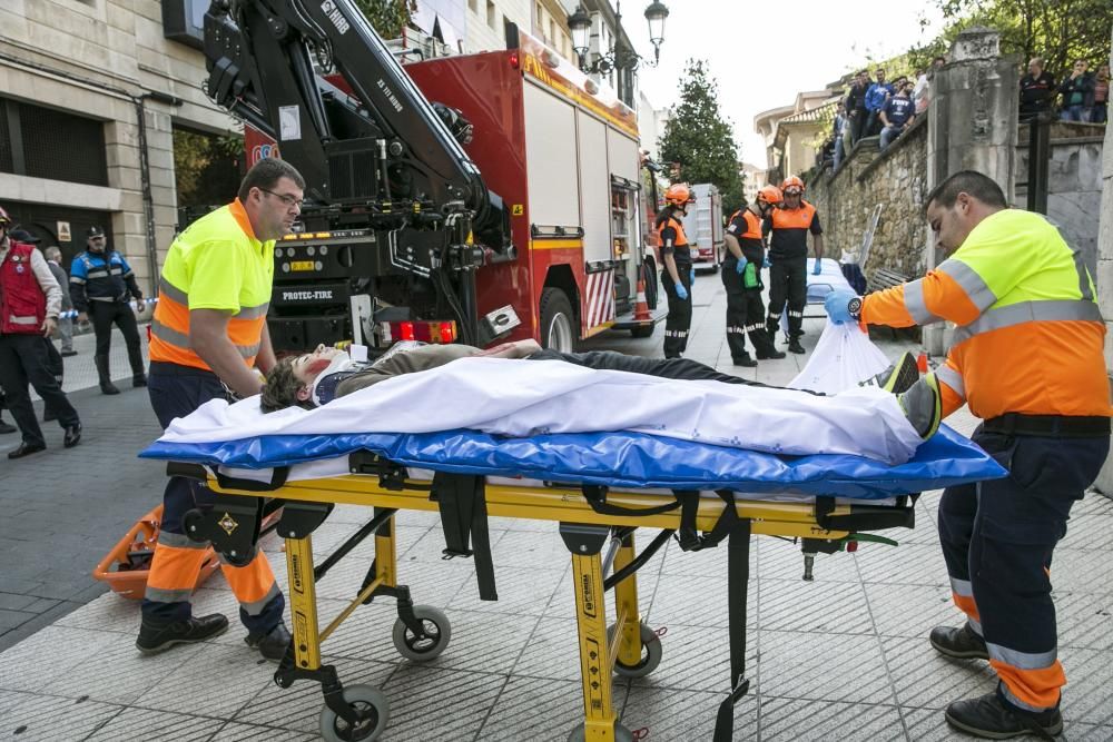 Simulacro en el Instituto Alfonso II de Oviedo