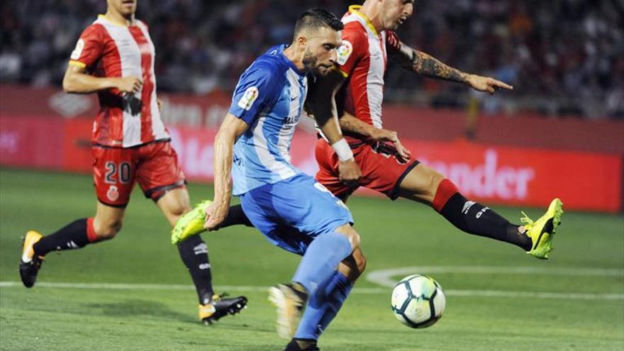 El Girona vence por la mínima al Málaga