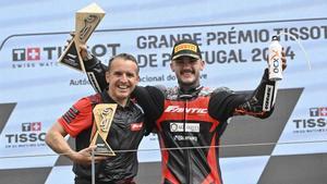 CANET Aron (spa), Fantic Racing, Kalex Moto2, portrait on the podium during the 2024 Moto2 Grande Prémio Tissot de Portugal on Autódromo Internacional do Algarve Circuit from March 22 to 24, in Portimao, Portugal - Photo Studio Milagro / DPPI AFP7 24/03/2024 ONLY FOR USE IN SPAIN