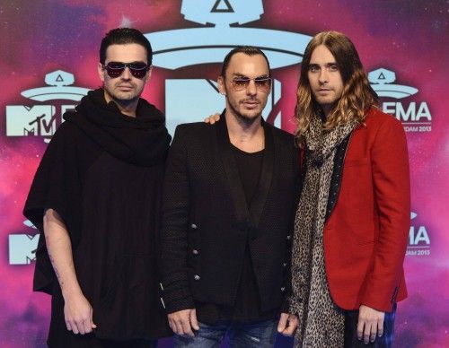 U.S rock band Thirty Seconds to Mars arrives at the 2013 MTV Europe Music Awards in Amsterdam
