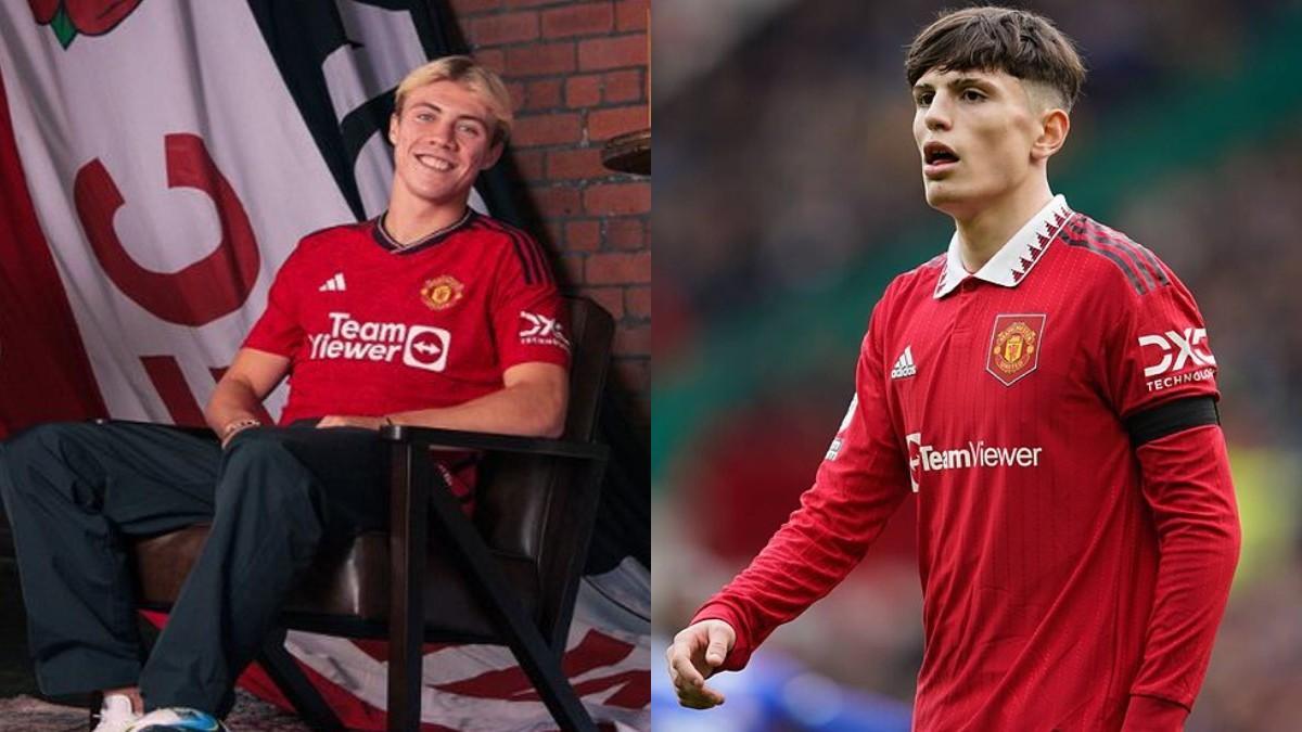 Hojlund y Garnacho, con el United