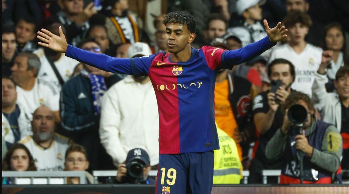 Lamine Yamal, en el Santiago Bernabéu.
