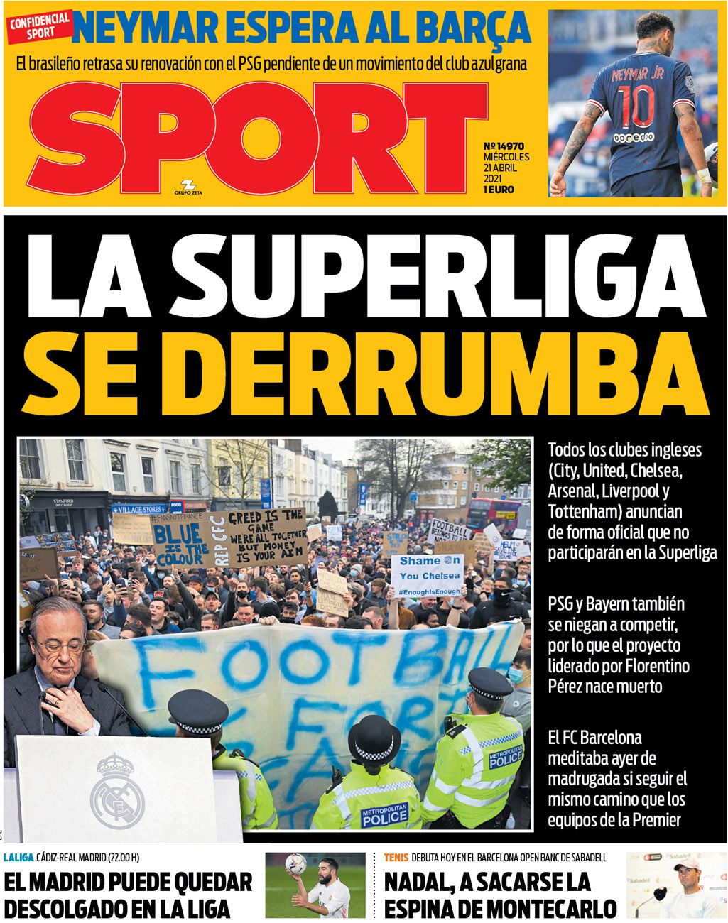 Esta es la portada del SPORT