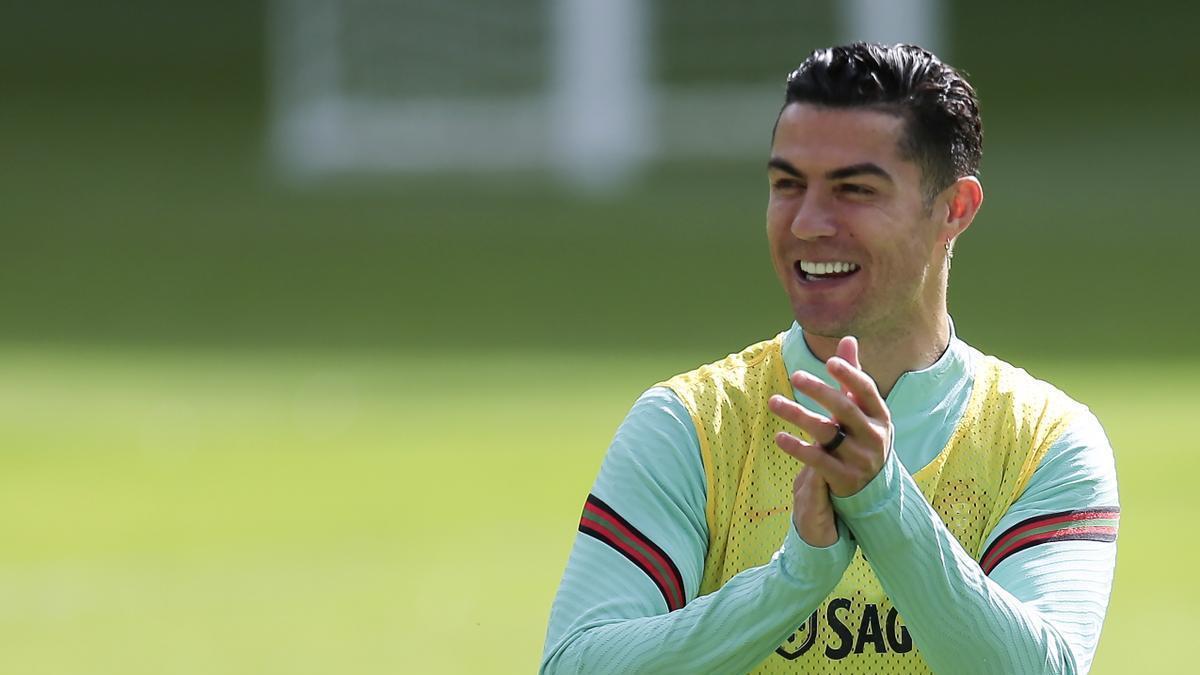 Cristiano Ronaldo, durante un entrenamiento con la selección portuguesa.