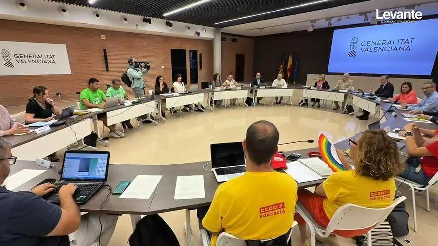 Última hora de la huelga indefinida de profesores en la Comunitat Valenciana: sigue en directo la reunión de hoy