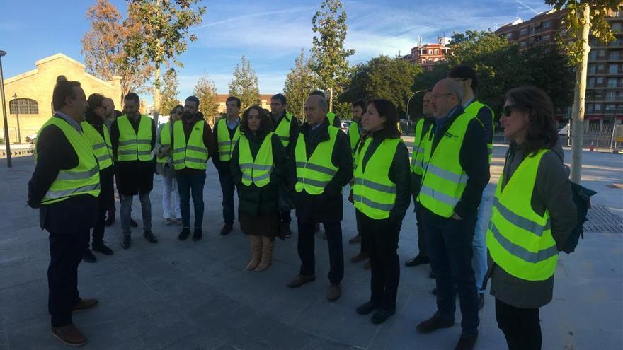 Concejales del Ayuntamiento de València, hoy en el Parque Central.